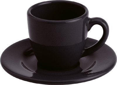 Espresso set/Černý - esp. šálek s podšálkem